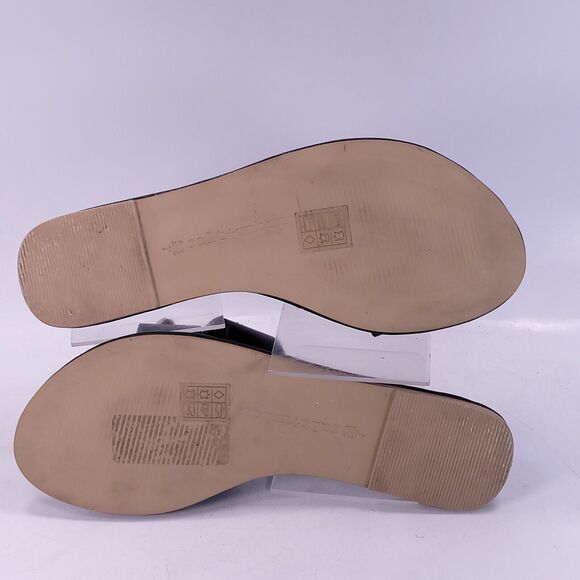 Salt+umber Slip On Casual Leather Open Back Sandals Womens Size 7 Black - Picture 7 of 8